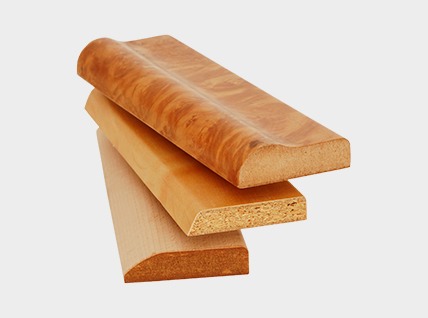 Form veneering of strips with a Columbus vacuum bag