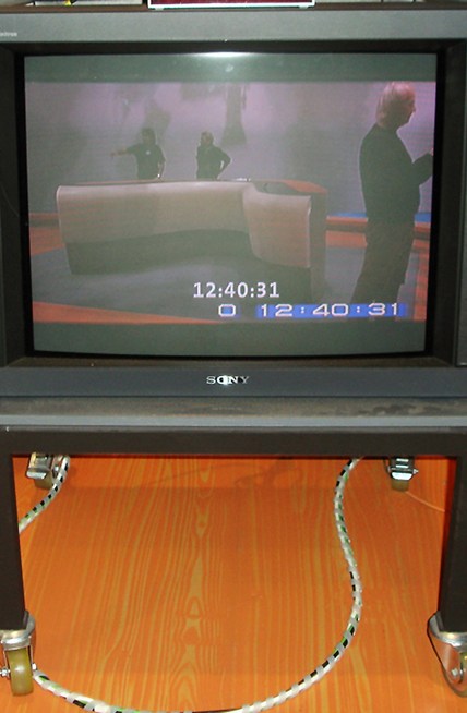 Desk for NDR Tagesschau made with a Columbus vacuum press