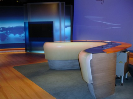 Desk for NDR Tagesschau made with a Columbus vacuum press