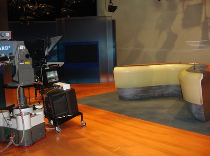 Desk for NDR Tagesschau made with a Columbus vacuum press